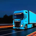 트레일러 트럭의 충돌 방지 시스템 - **Prompt 1: "Vigilant Eyes on the Road"**
    A wide-angle, slightly elevated shot of a cutting-edge...